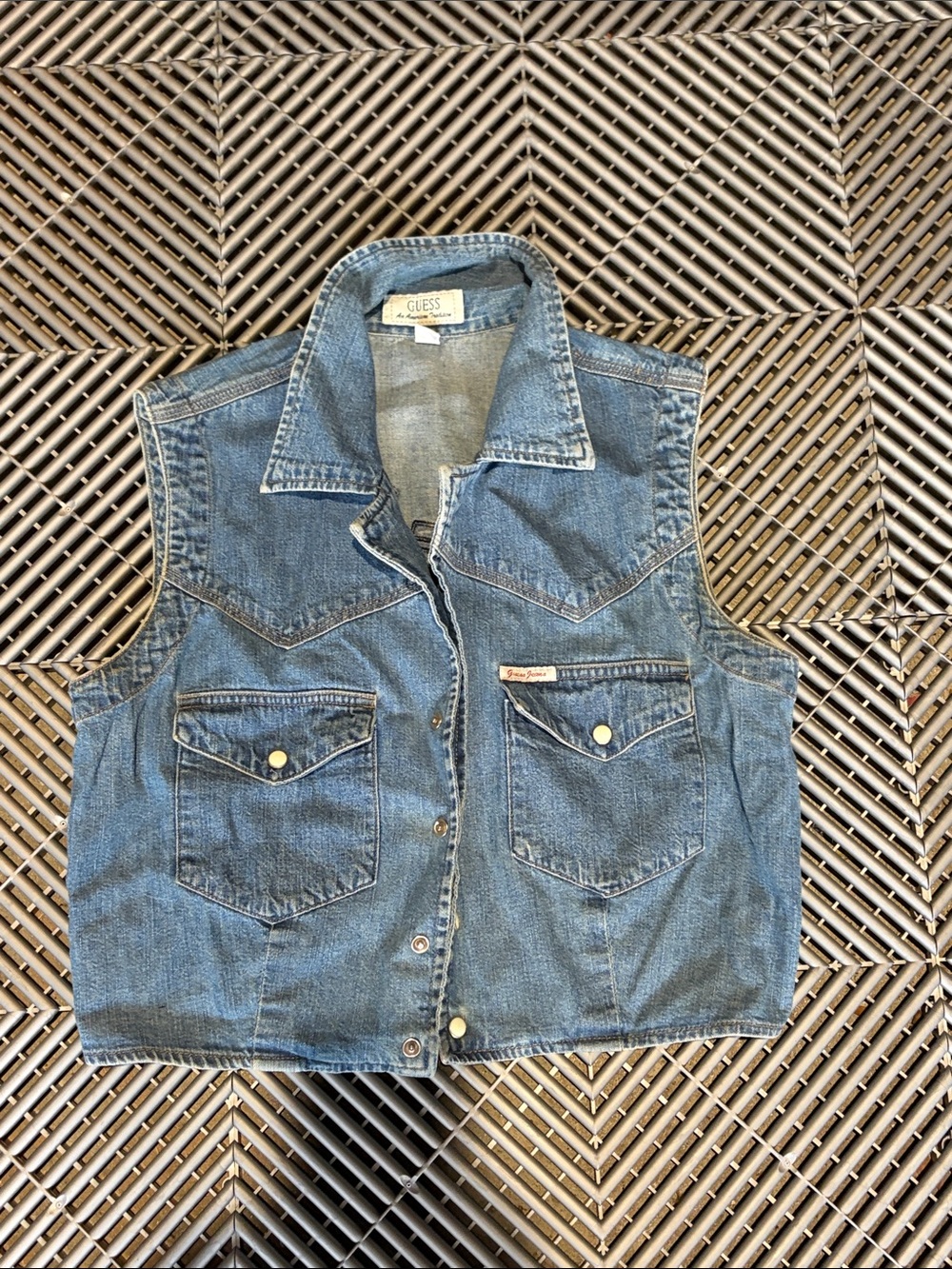 Vintage Guess Blue Denim Western Vest
